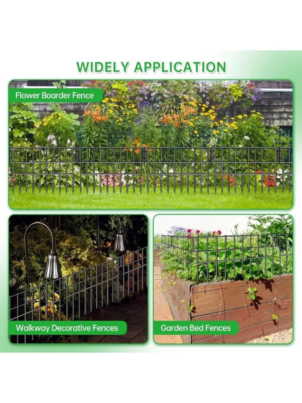 39.5ft No Dig Dog Barrier Fence - 28 Panels, Anti-Digging, Rustproof Garden